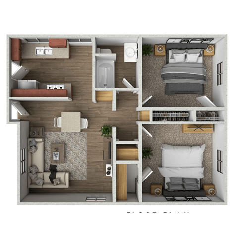 a floor plan of a 1 bedroom apartment